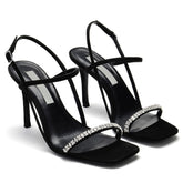 Lace Front Square Toe Stiletto Heels